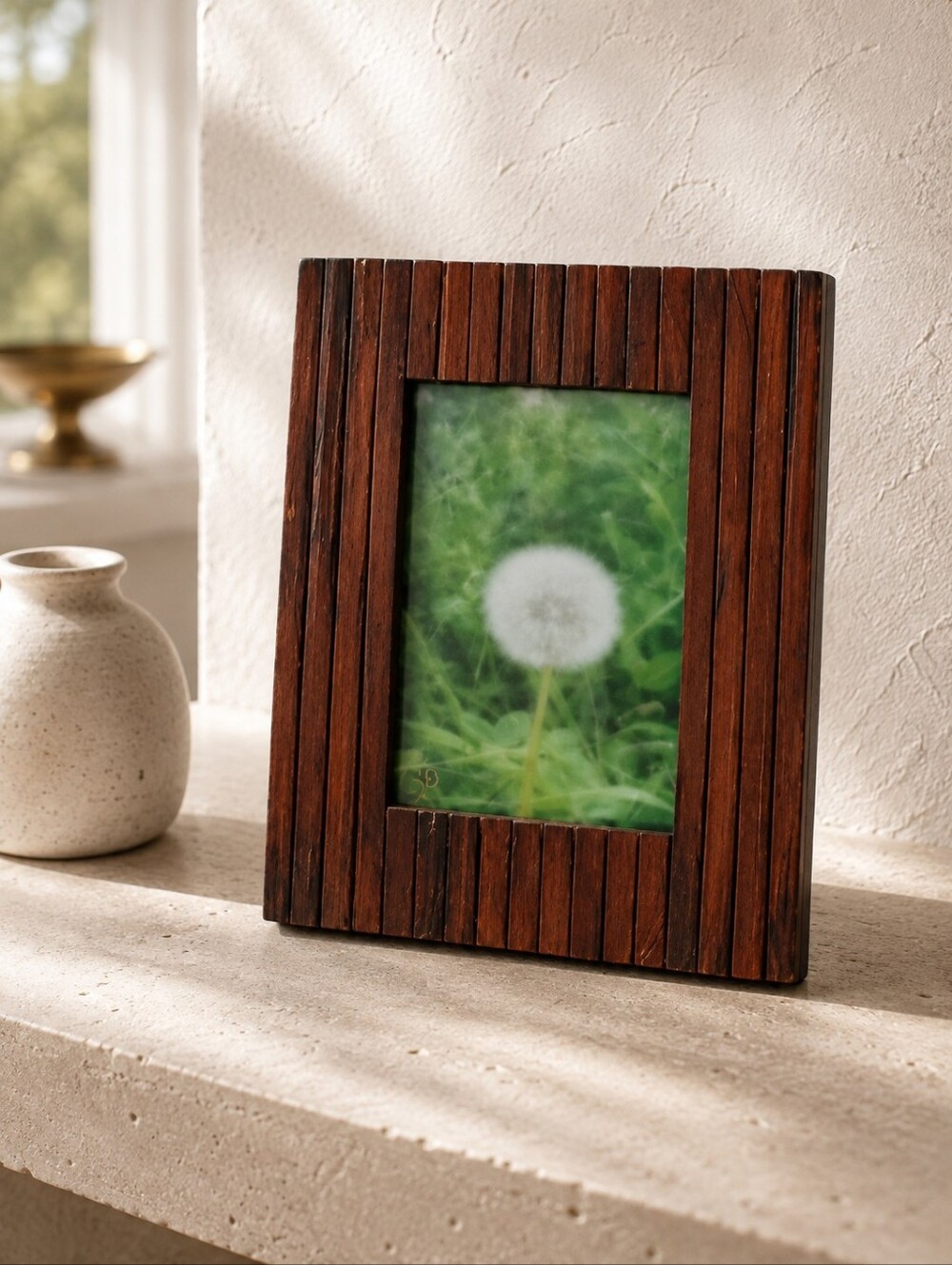 Envisioned by SB Signed Dandelion Photography New Brunswick Art Vintage Frame